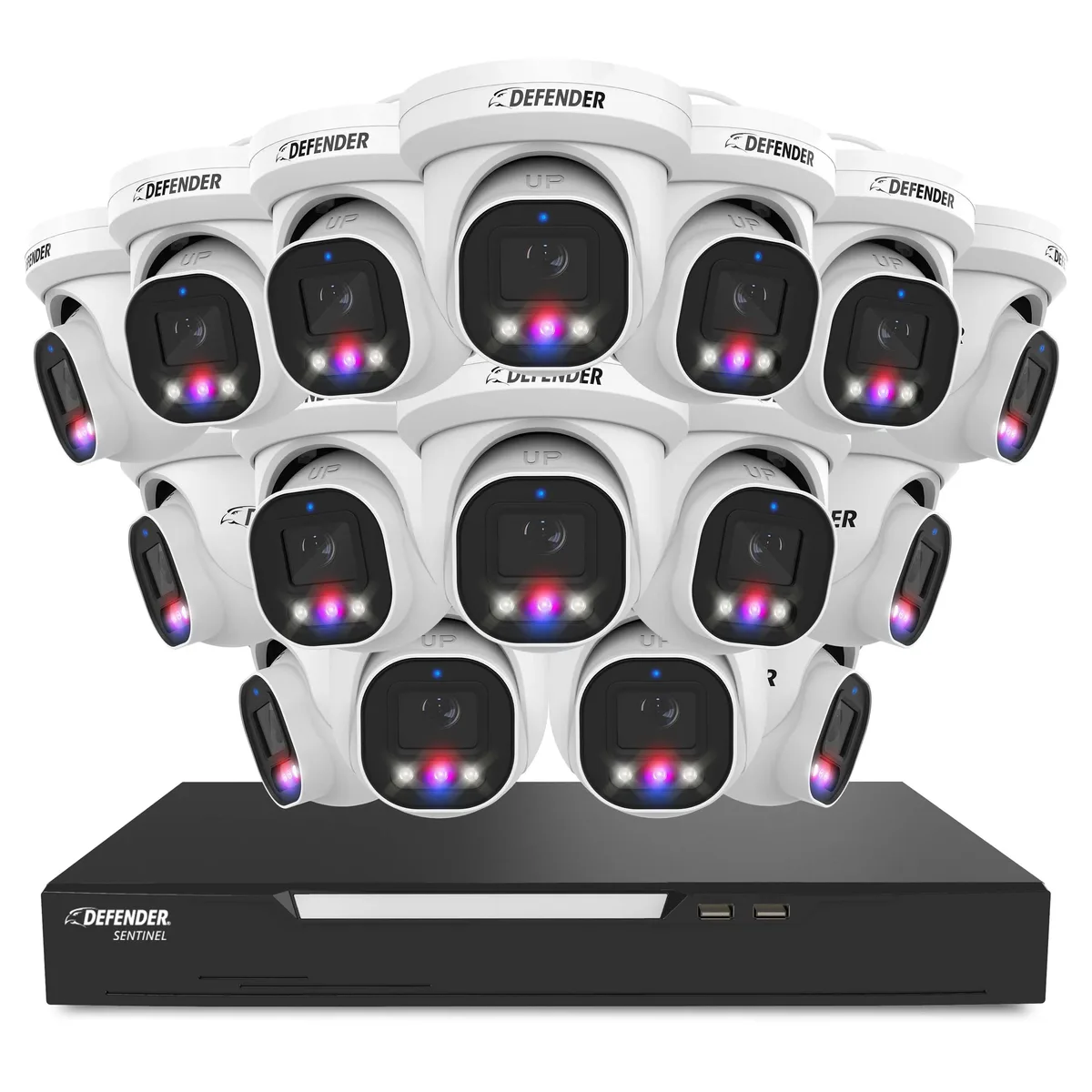 Defender Defender Sentinel Pro Turret 4K 16CH NVR PoE 16 Metal Cameras 12TB HDD — produkto nuotrauka