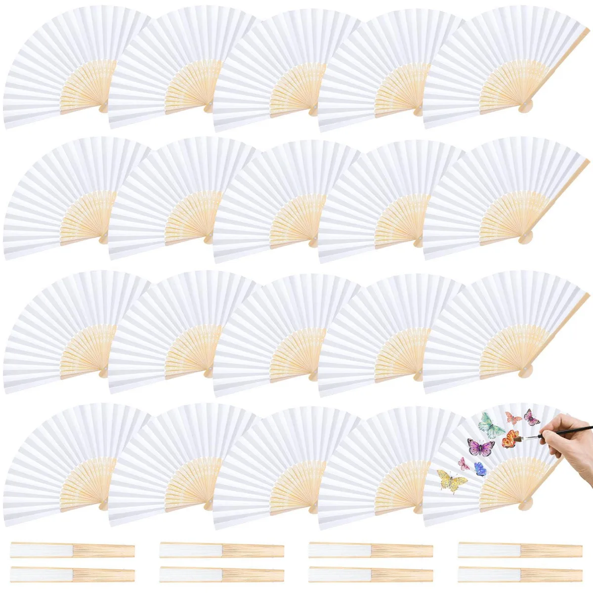 Westinghouse JOHOUSE_UniqueModel Folding Handheld Fan Accessory 28pcs White 8.3in — 제품 사진