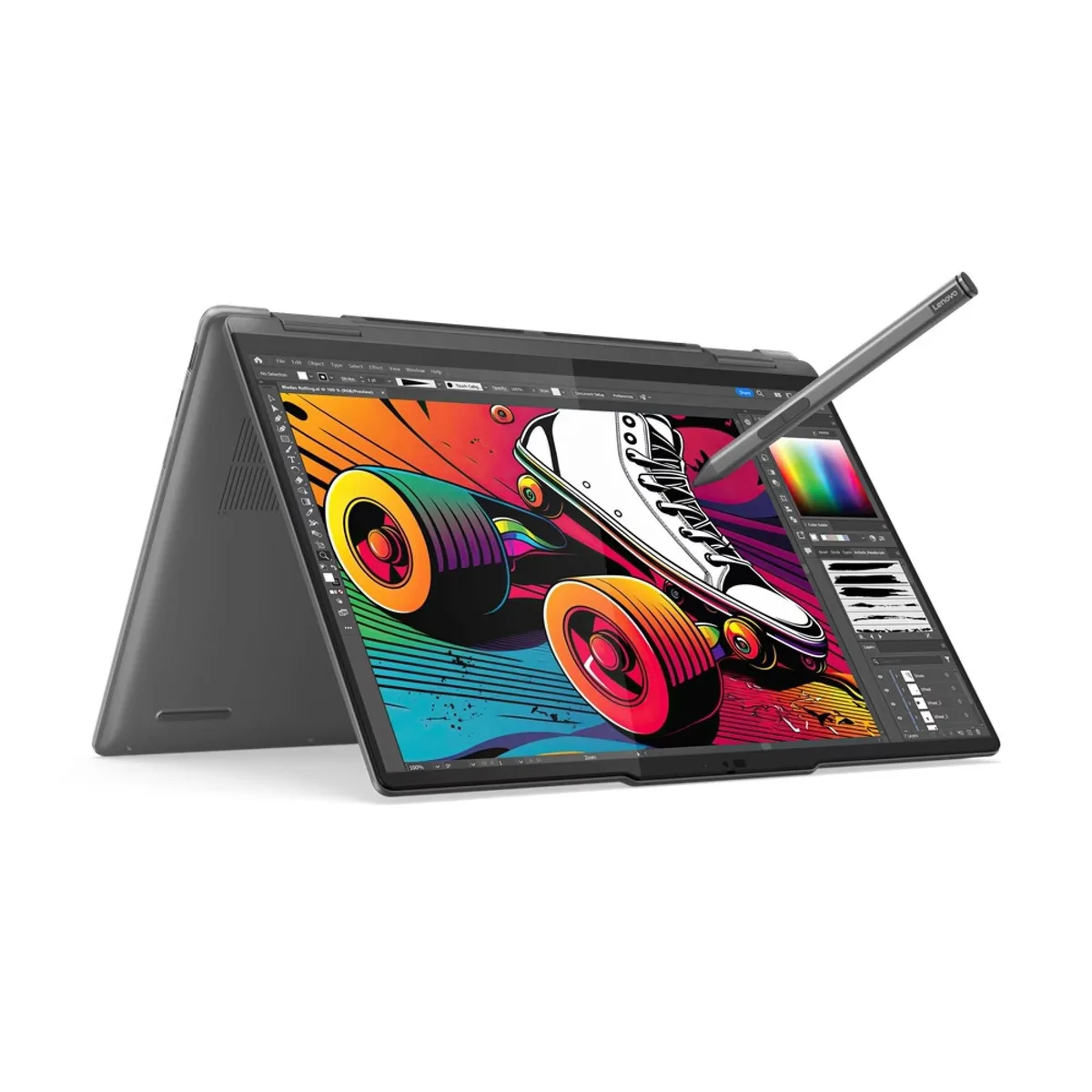 Silver 14 inch 2 in 1 laptop with 360 degree hinge