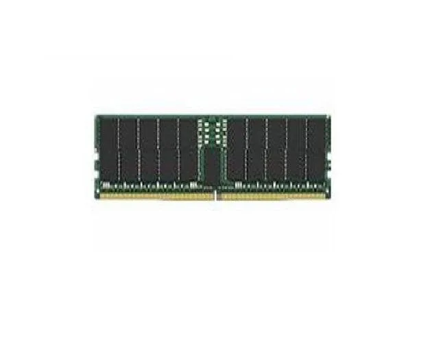Green rectangular DDR5 DIMM with black chips and gold contacts