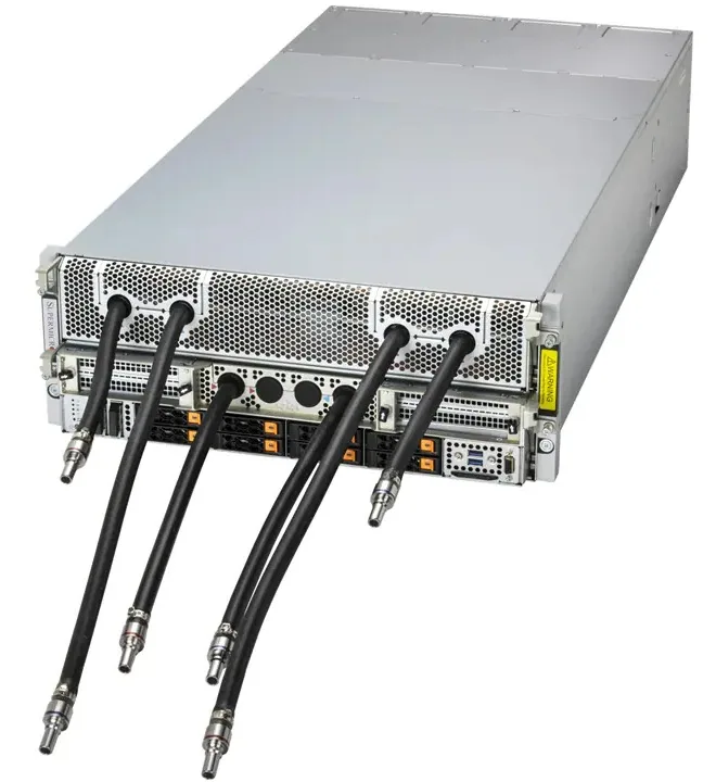 Supermicro Supermicro AS -4126GS-NMR-LCC-G1 rack server, dual EPYC 9575F 64C, 2.3TB DDR5, 8× MI325X, 1× 480GB NVMe — photo du produit