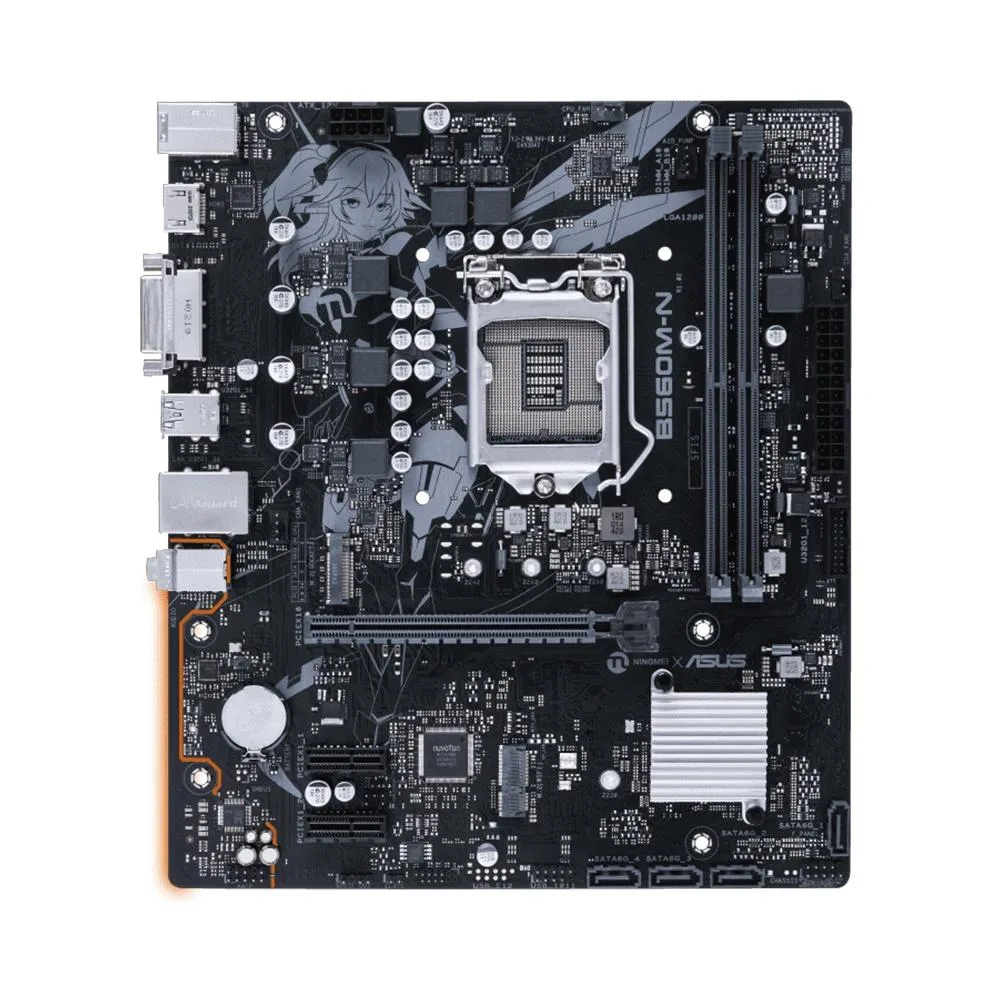 Green Micro ATX motherboard with silver heatsinks and black slots