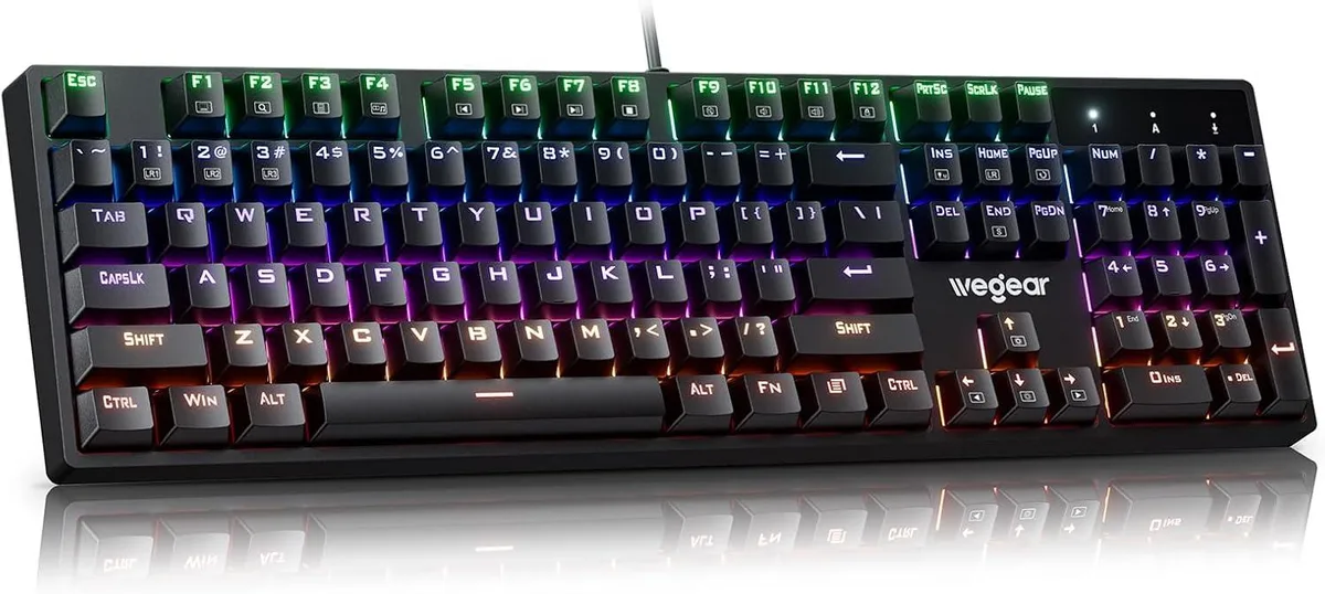usbroway usbroway Mechanical Gaming Keyboard Blue Switch 104-Key RGB Wired — zdjęcie produktu