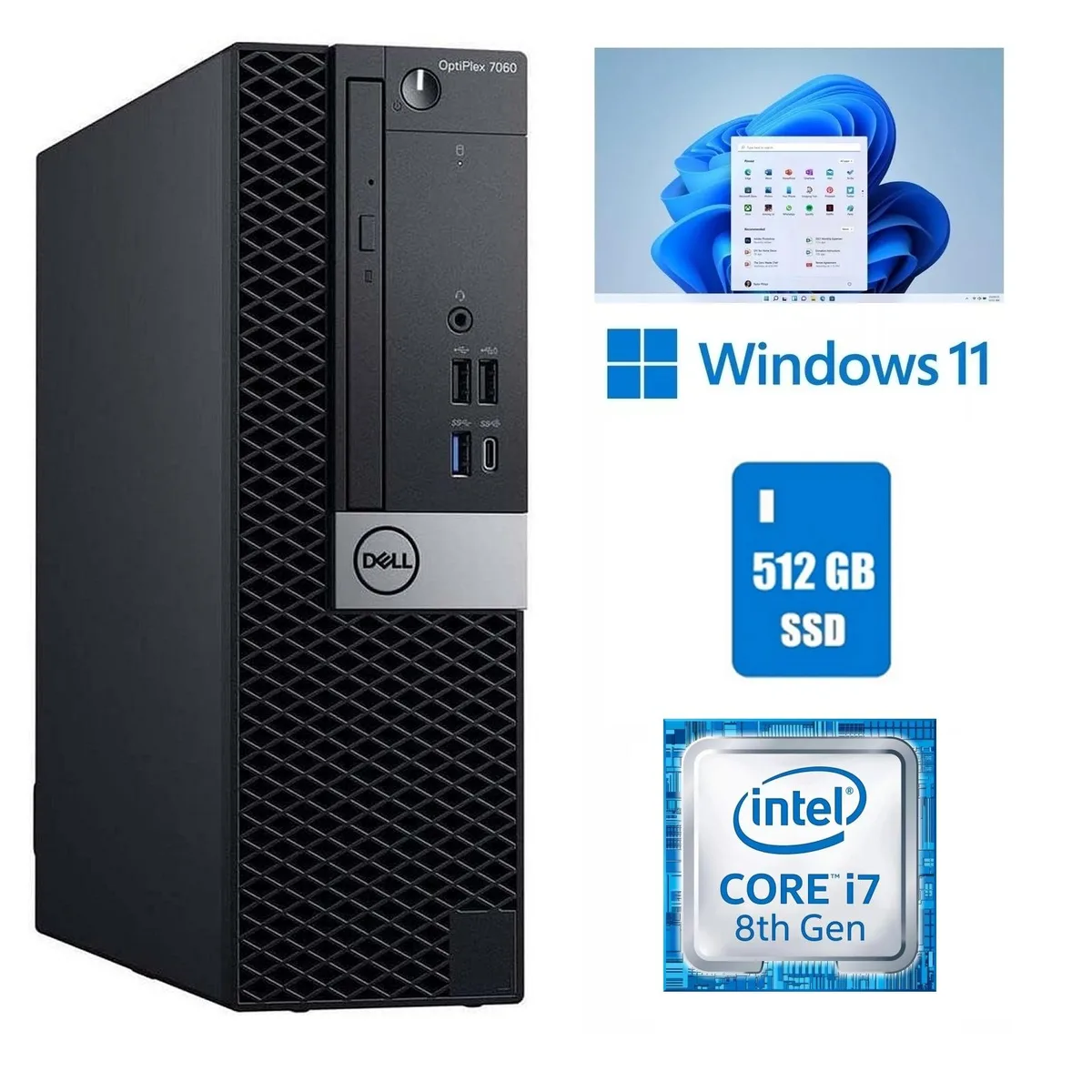 DELL DELL OptiPlex 7060 SFF i7-8700 4.6GHz 16GB DDR4 512GB SSD Windows 11 Pro — toote foto