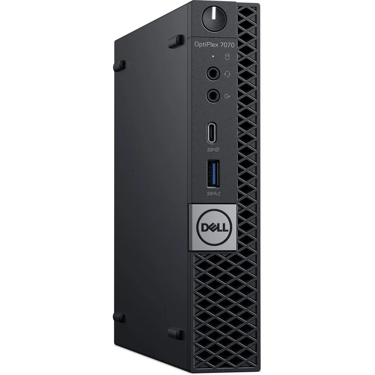 Black Dell Optiplex 7070 micro tower desktop computer