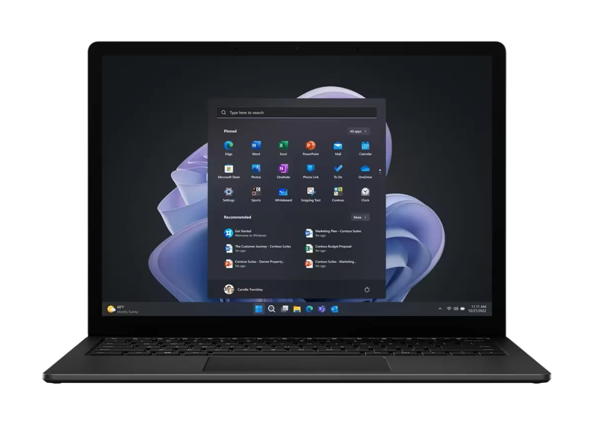 Matte Black Surface Laptop 5 with 13.5 inch touchscreen closed