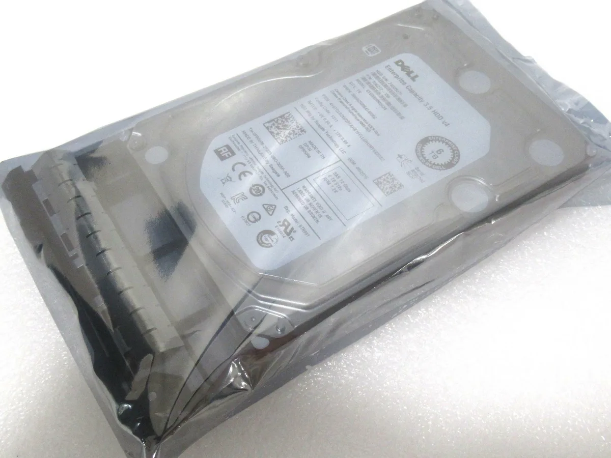 Silver 3.5 inch SAS hard drive with circuit board visible