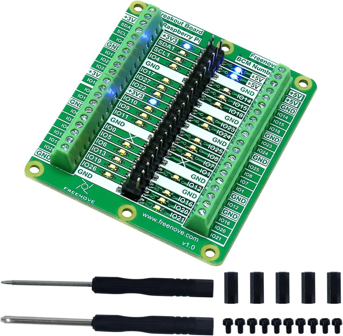 WaveShare WaveShare Breakout Board for Raspberry Pi Terminal Block HAT GPIO Status LED — toote foto