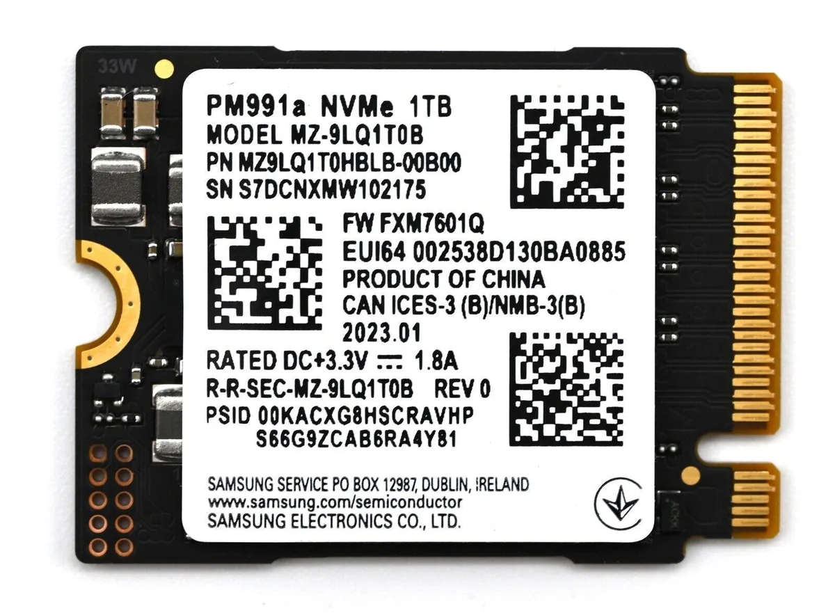 SAMSUNG SAMSUNG PM991a 1TB 2230 internal SSD — product photo
