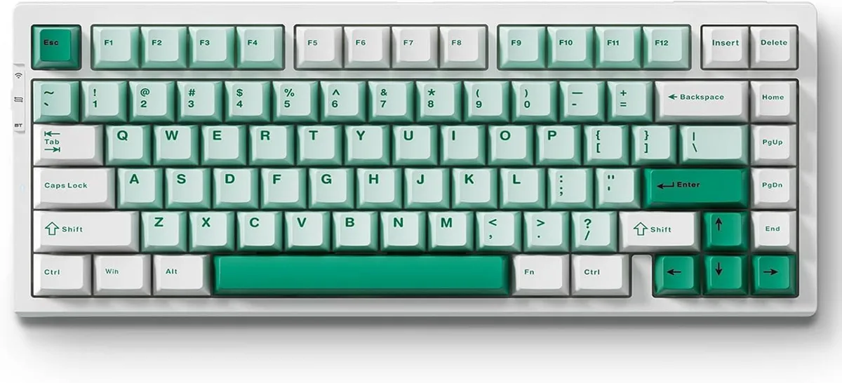usbroway usbroway G75 PRO 75% Wireless Mechanical Gaming Keyboard White Green — toote foto