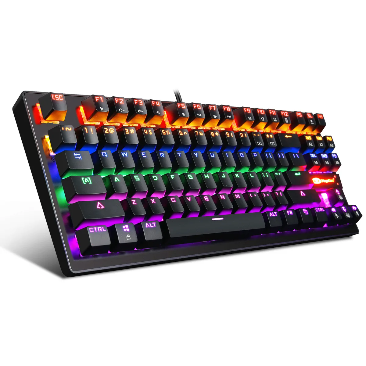 INMISS INMISS 87-Key Compact Gaming Keyboard Blue Switch USB 2.0 Black 7-Color Backlit — photo du produit