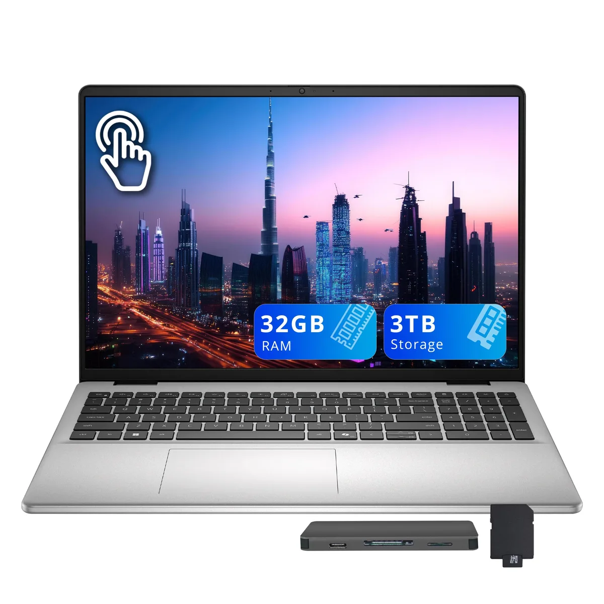 DELL DELL Inspiron 16" FHD+ Touchscreen Business Laptop Intel Core 5 120U 32GB 2TB SSD + 1TB Dock Windows 11 Silver — tuotekuva