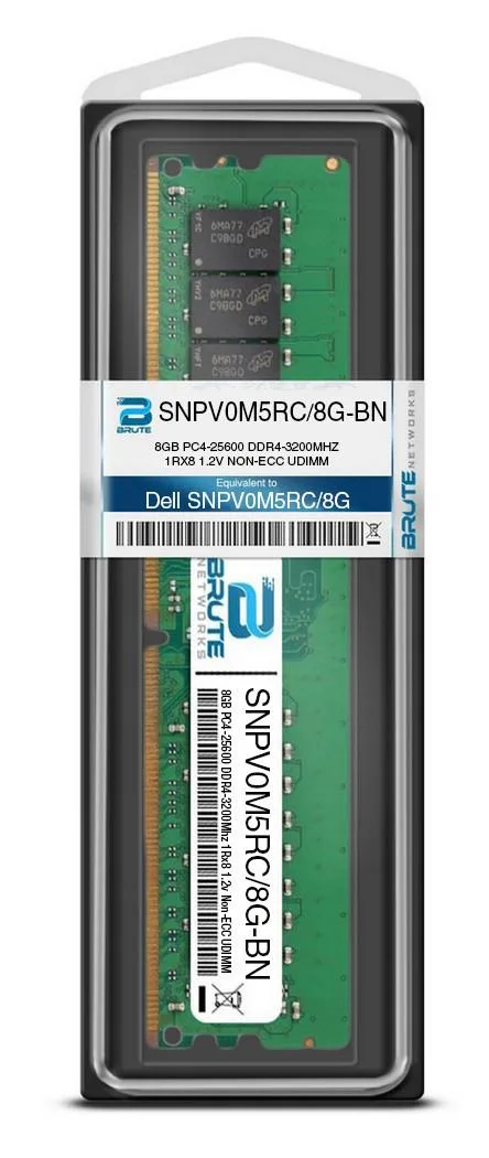 Brute Networks Brute Networks 8GB DDR4 3200 PC4-25600 1Rx8 1.2V Non-ECC UDIMM Dell Compatible — photo du produit
