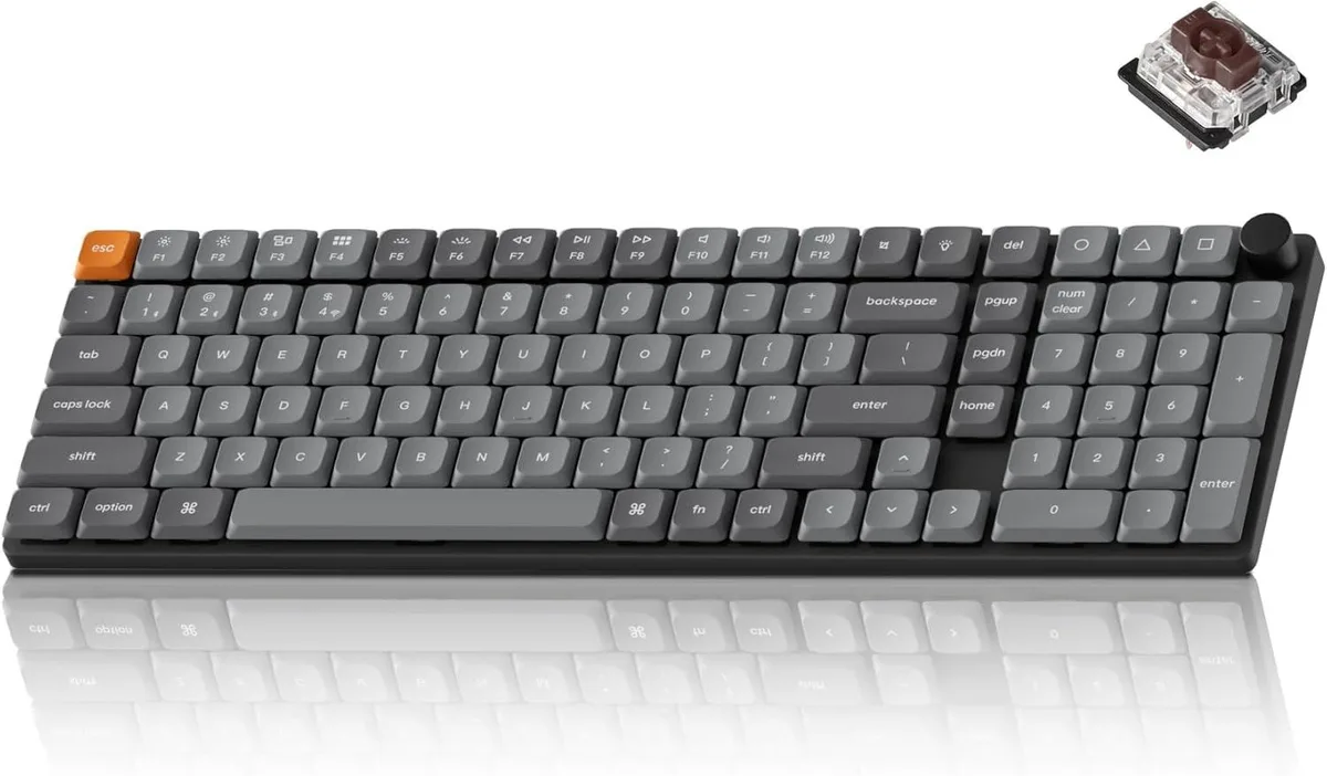 Ultra-slim 96% wireless mechanical keyboard, aluminium frame, white LED backlighting