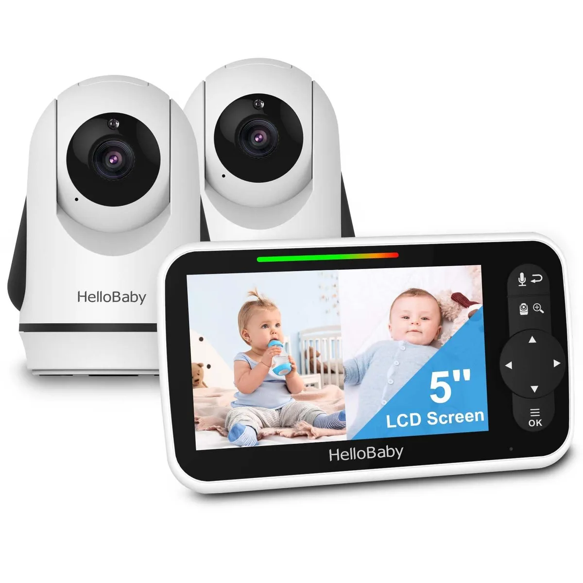 Clover FHRL6351-2 Video Baby Monitor 2 Cameras 5 Inch Split Screen 720p 2.4GHz FHSS — ürün fotoğrafı