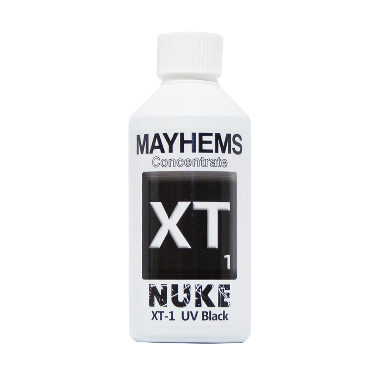 Small 250 ml bottle of black UV-reactive coolant concentrate