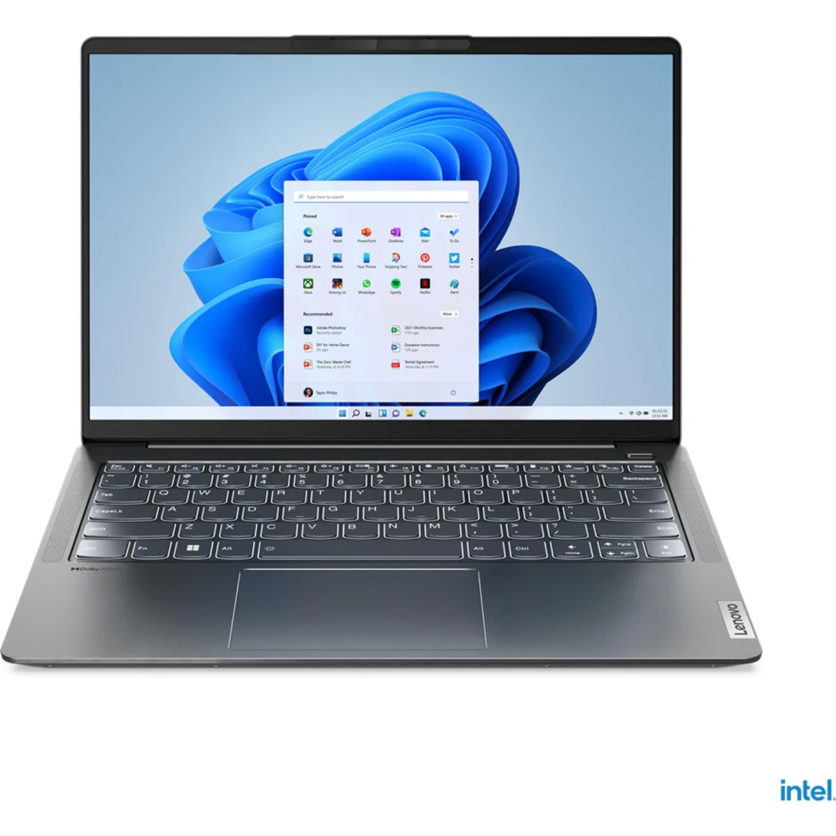 Storm Gray 14 inch touchscreen laptop with thin bezels and slim profile