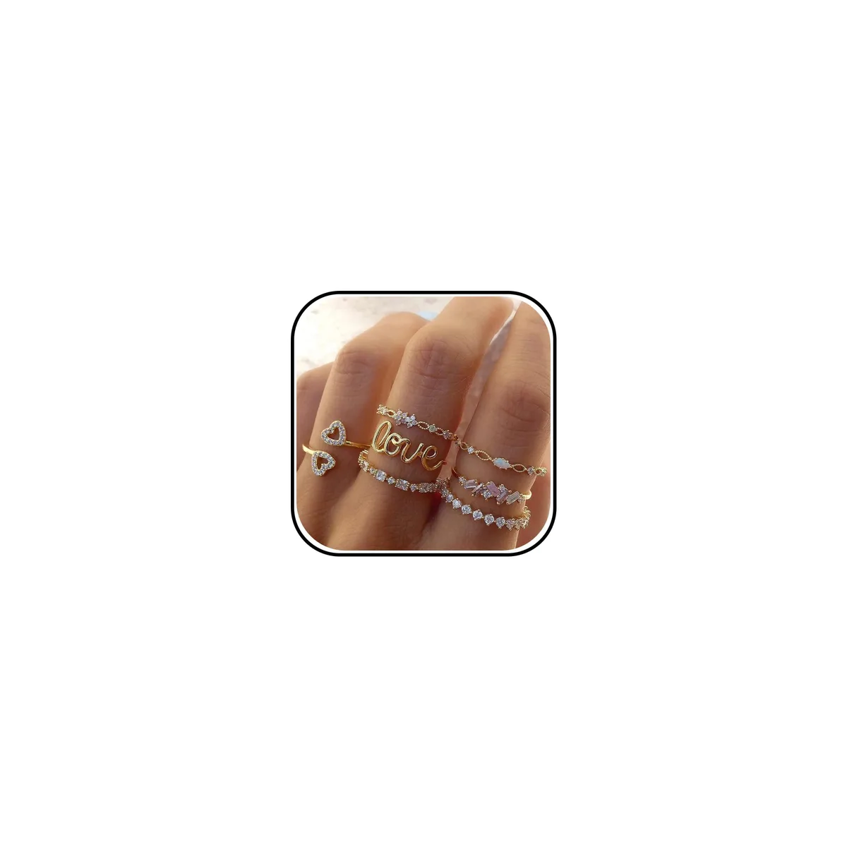 Harry and Henry Gold Stackable Ring Set 14 kt — ürün fotoğrafı