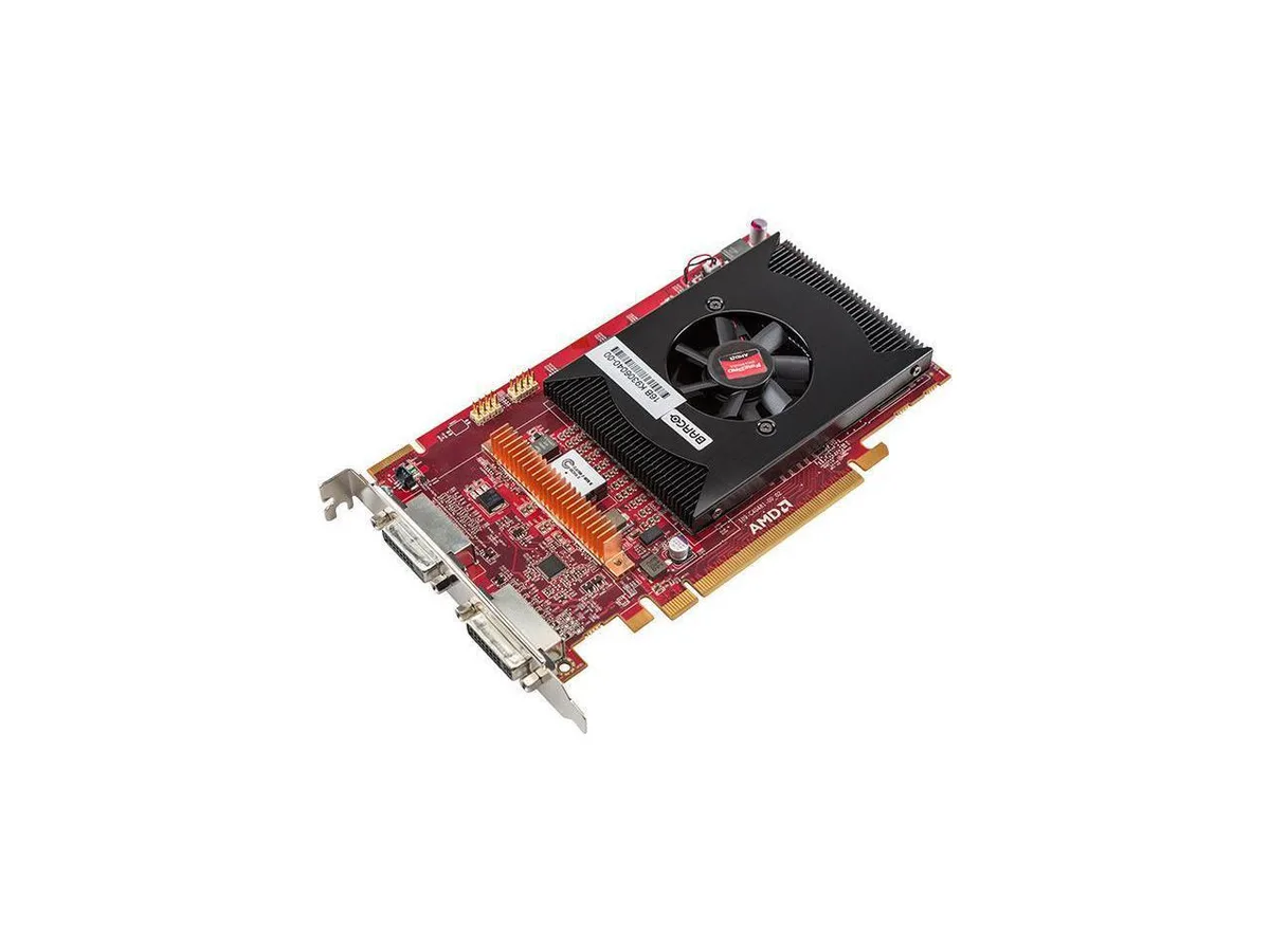 Single-slot AMD MXRT-5550 graphics card with fan cooler and two DVI ports