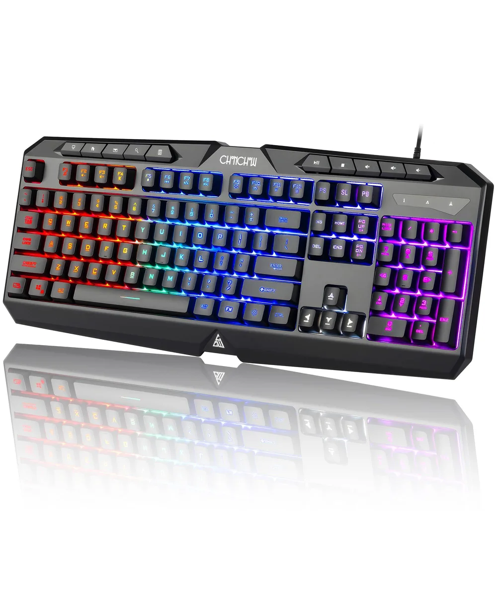 CHONCHOW 4000 104-Key Rainbow Backlit Gaming Keyboard — 商品照片