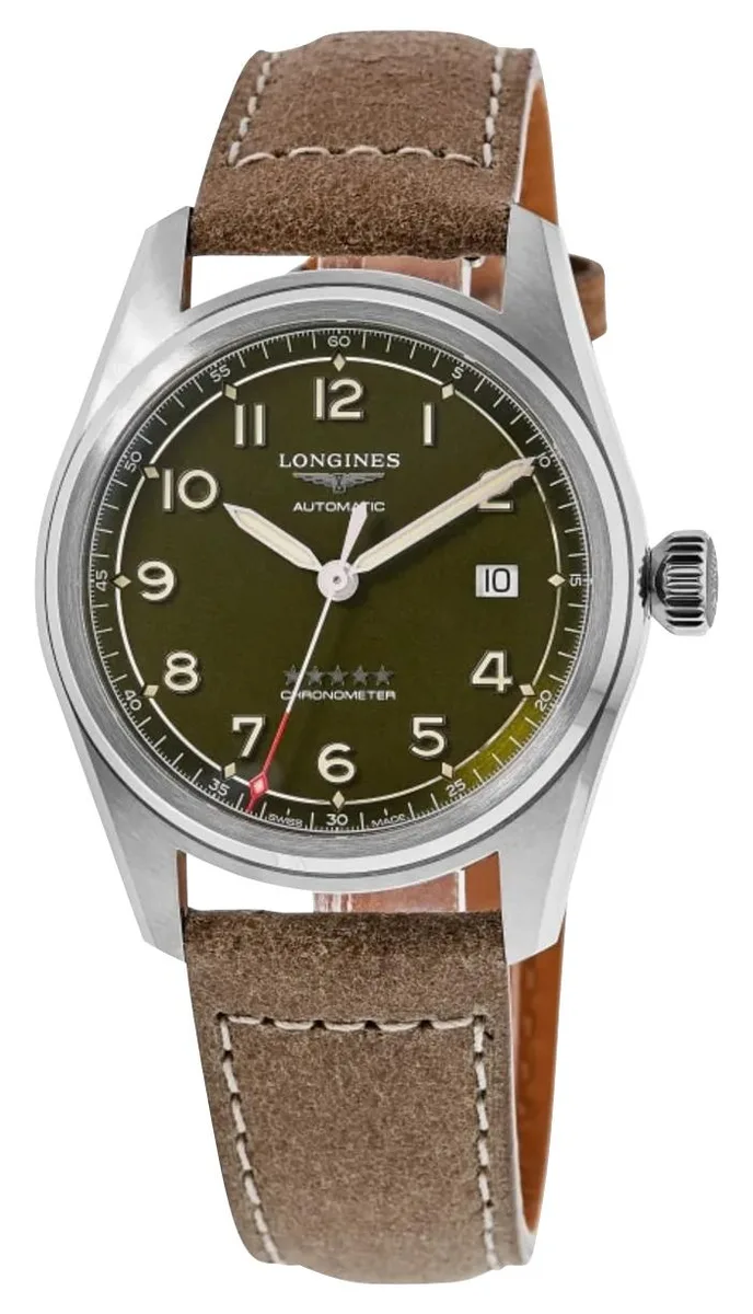 Longines Longines Spirit Automatic COSC 40 mm Green Dial Brown Leather Watch L3.810.4.03.2 — product photo