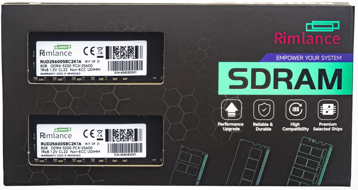 Two green DDR4 sticks with black chips and silver labels