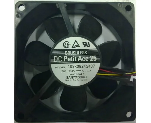 Fans Fans 109R0824S407Size 80x25mm 24V 0.1A 3-wire case fan — product photo