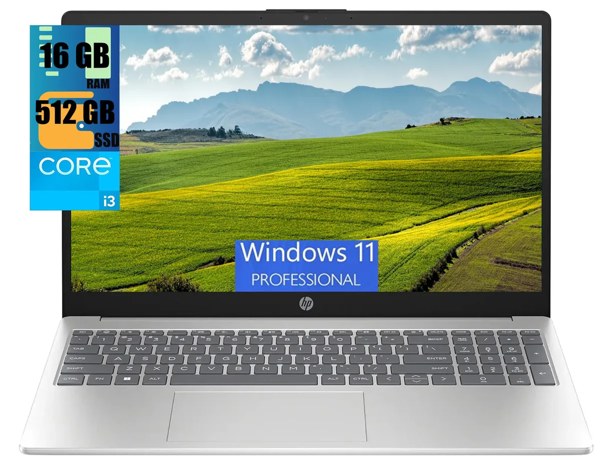HP HP 17 laptop Intel Core i3-1215U 16GB 512GB SSD 17.3" FHD Windows 11 Pro Silver — photo du produit