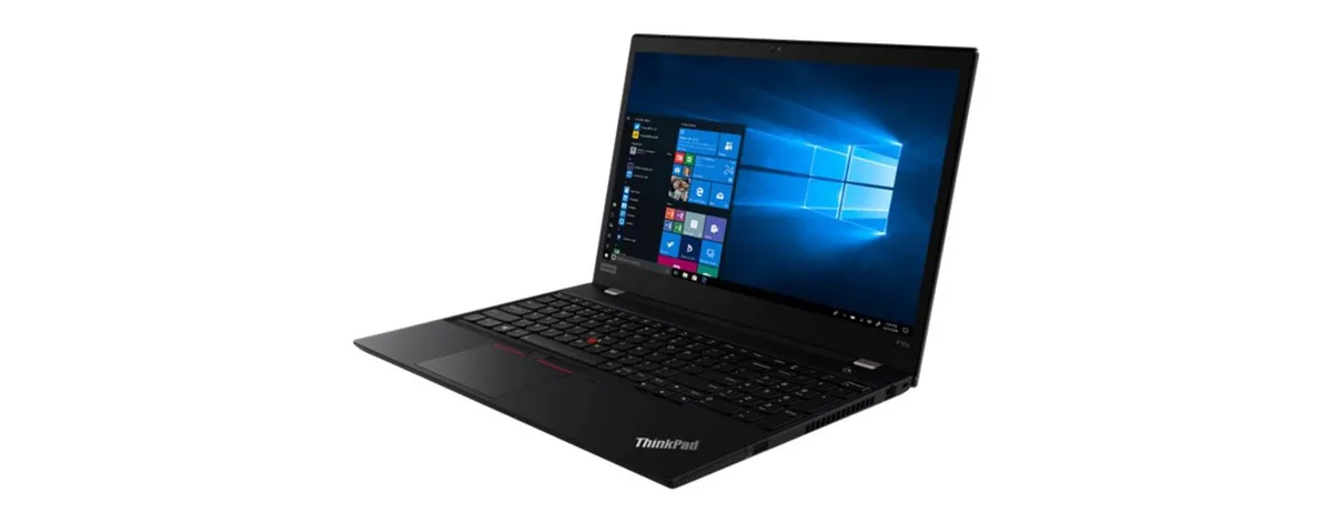 Black 15.6 inch ThinkPad P15s Gen 2 laptop closed on a plain background