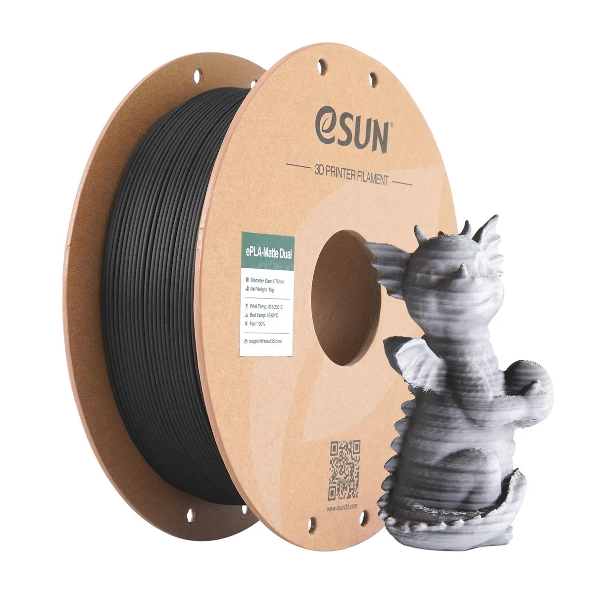 eSUN eSUN Dual Color Matte PLA 1.75mm 1KG Red Black 3D printer filament — 商品照片