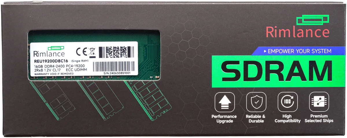 Green 288-pin DDR4 UDIMM module with black chips and gold contacts