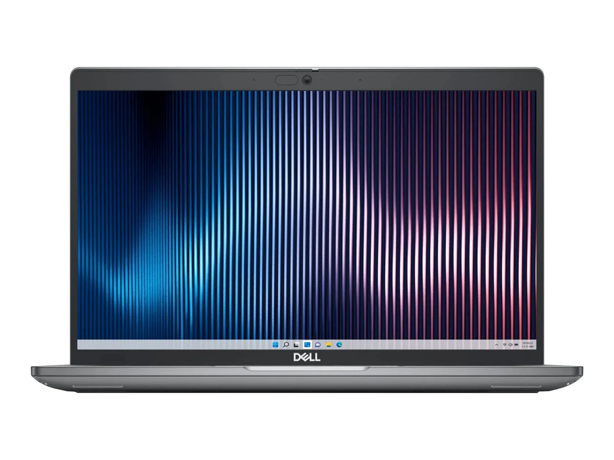 Silver-grey Dell Latitude 5440 clamshell laptop, 14 inch non-touch FHD screen, scuffed lid and bezel scratches