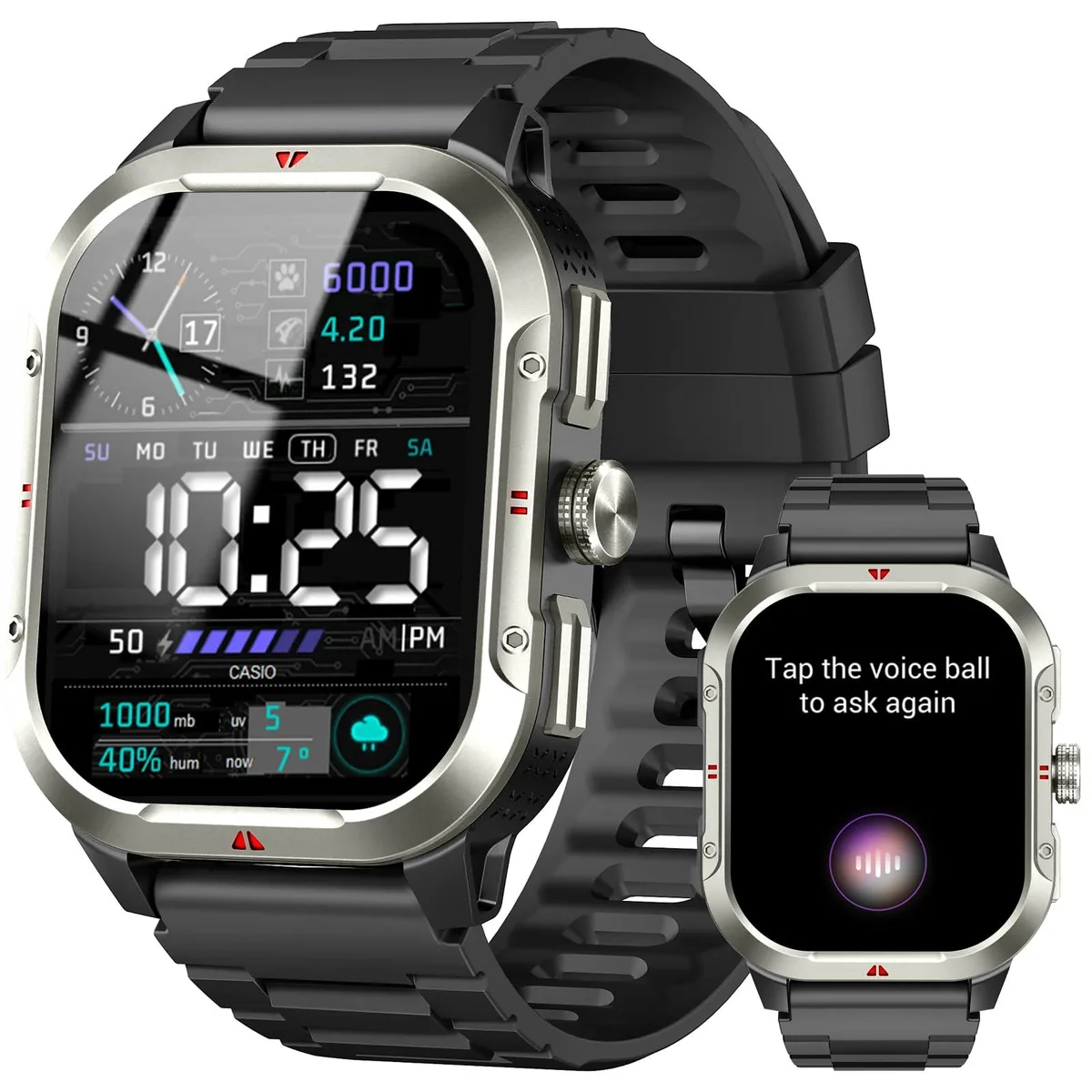 Jugeman V10 Smart Watch 2.06" GPS 100+ Sports IP68 Black — 商品写真