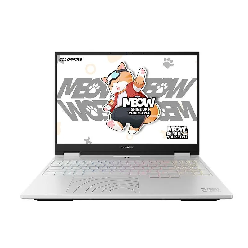 Colorfire MEOW R16 Pro gaming laptop, dark chassis, 16 inch display, RGB keyboard visible
