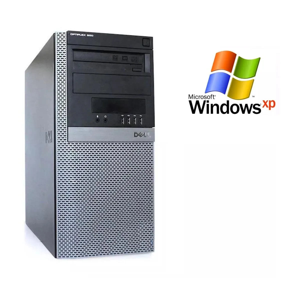 Black and silver mini tower desktop computer
