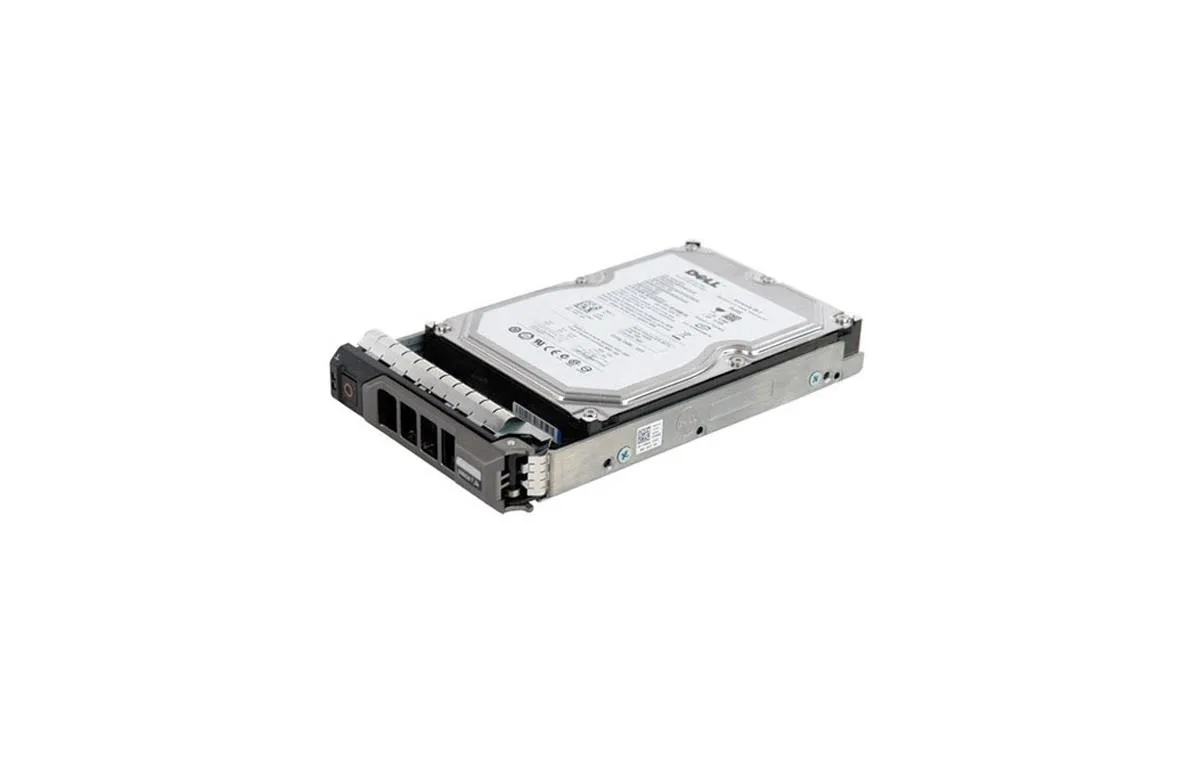 A silver 2.5 inch SAS hard drive with hot-swap tray, bare drive packaging