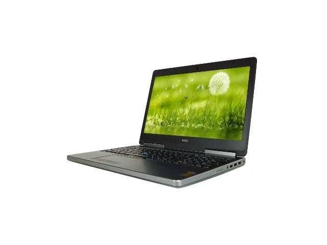 Silver Dell Precision 7510 laptop closed on a plain background