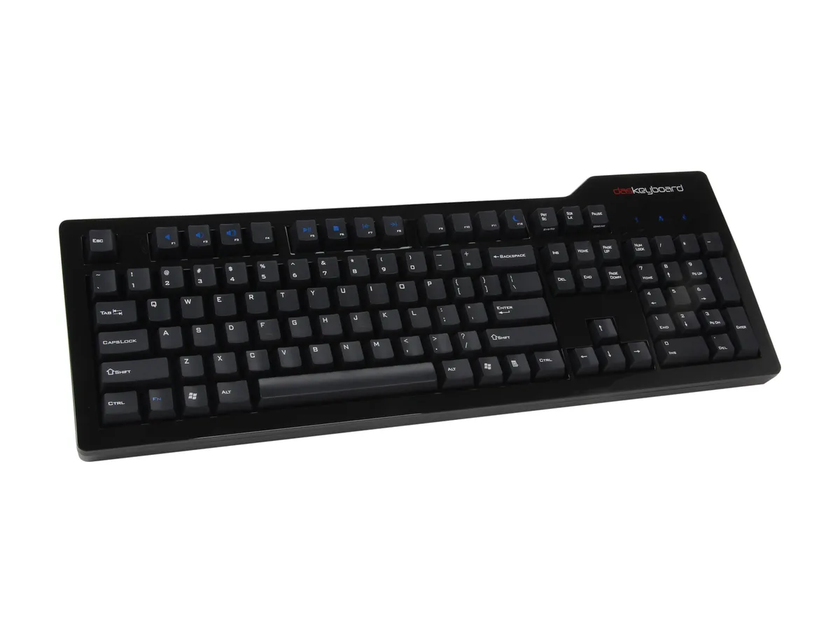 Das Keyboard Das Keyboard DASK3MKPROCLI Model S Mechanical Keyboard Cherry MX Blue 2-Port USB Hub 104 Keys Black — termékfotó