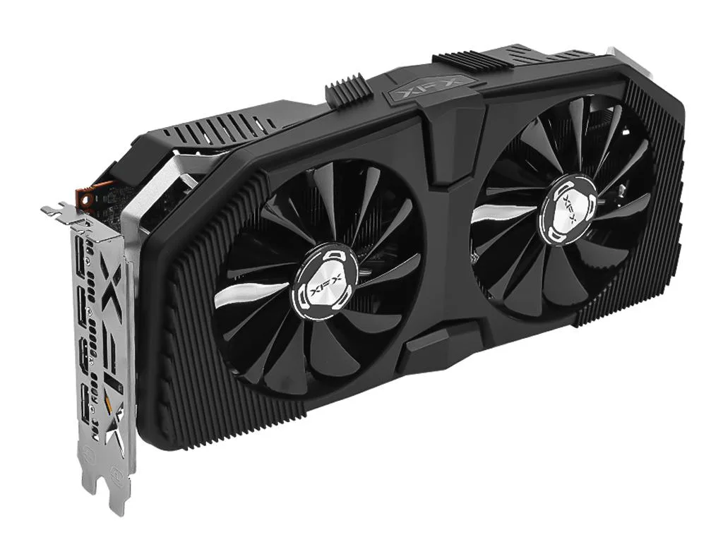XFX Radeon 5700 XT graphics card with dual fans and backplate