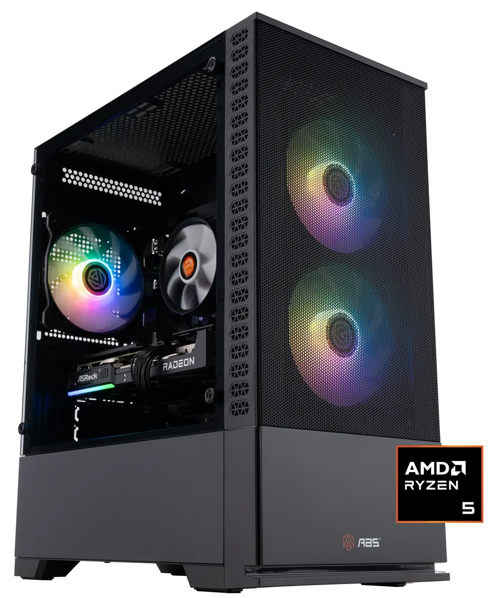 Black micro-tower gaming desktop with Obsidian Black finish