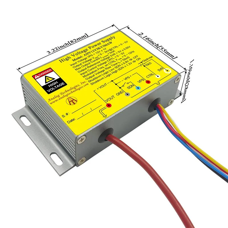 Analog Technologies Analog Technologies AHV12V3KV3MAW 12 V 3 kV 3 mA power supply — photo du produit