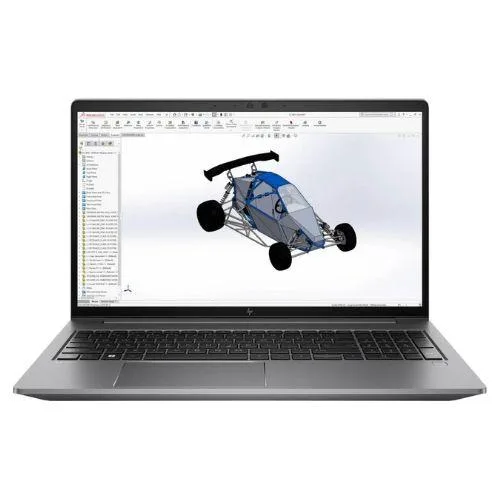 Gray HP ZBook Power G9 laptop with minor scratches and dents, 15.6 inch screen