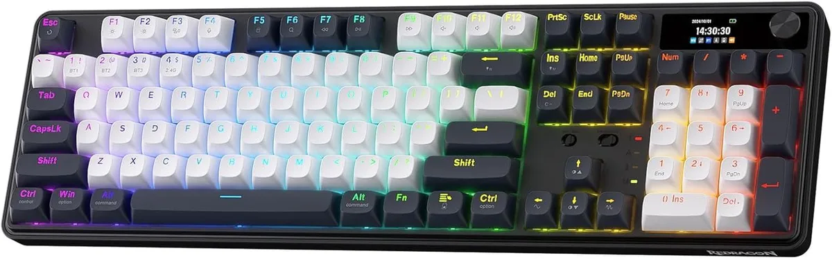 Full-size mechanical keyboard in Abyssal Blue with 1.26 TFT screen and rotary knob