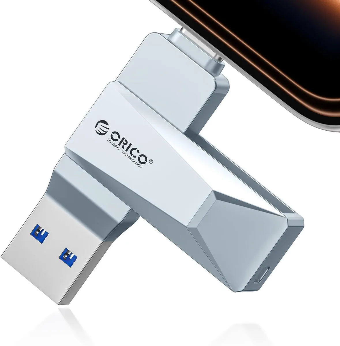 Orico Orico CB05 128GB USB 3.0 Dual USB-A & USB-C Flash Drive Blue — 제품 사진