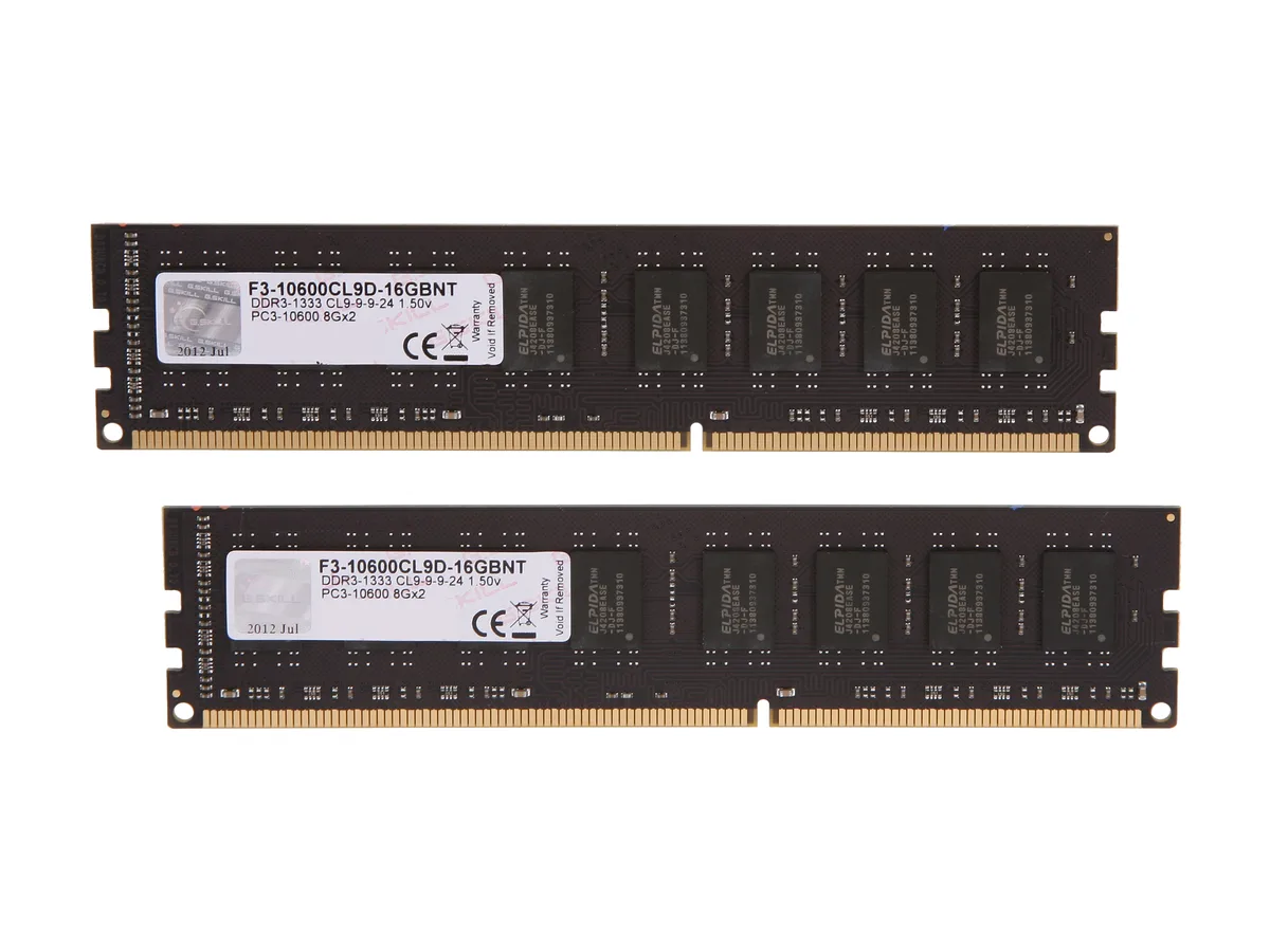 G.SKILL G.SKILL F3-10600CL9D-16GBNT 16GB (2 x 8GB) DDR3 1333 desktop RAM — product photo