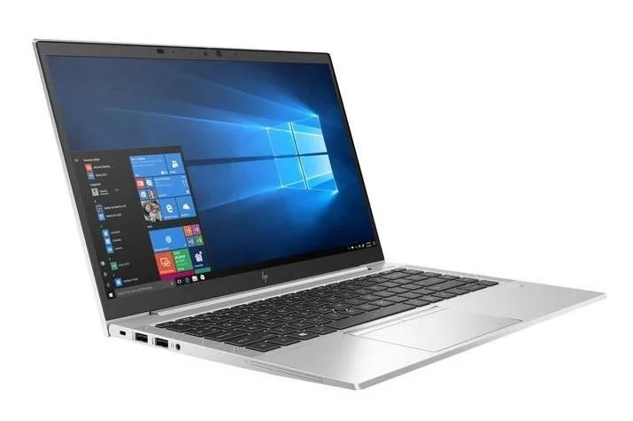 Silver 14 inch business laptop closed view