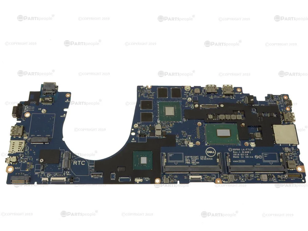 Green rectangular laptop motherboard with silver CPU cooler and black GPU heatsink