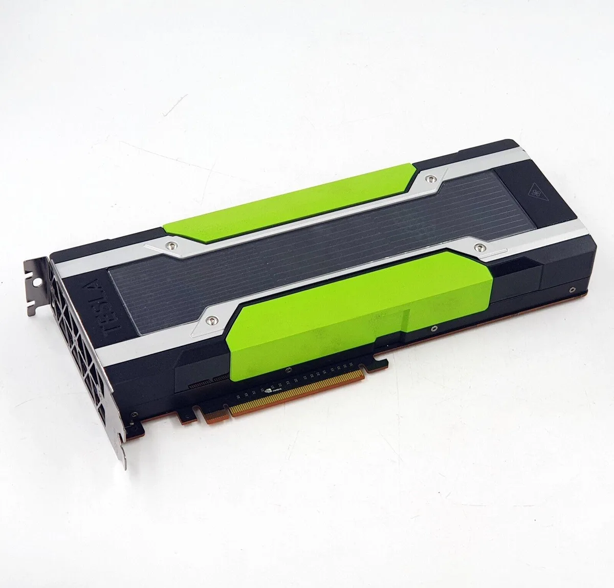 NVIDIA Tesla M60 dual-slot graphics card with passive heatsink and silver bracket