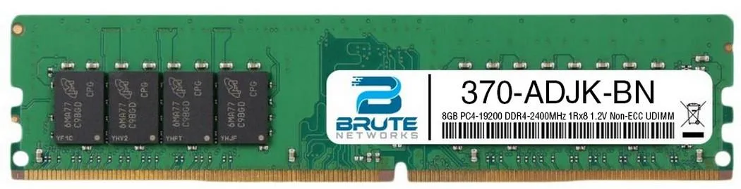 Green rectangular DDR4 UDIMM module with black chips and gold contacts