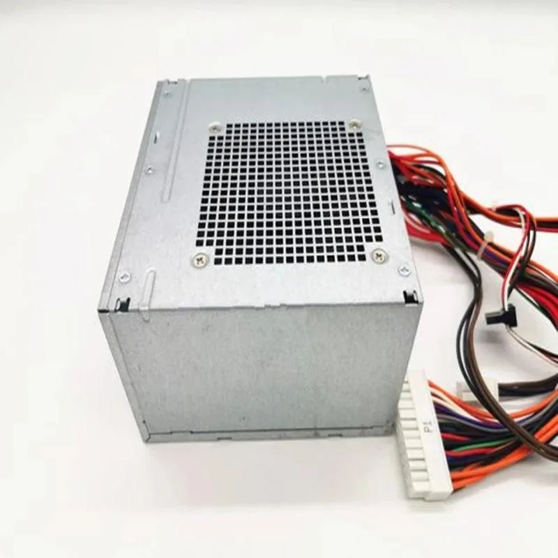 Rectangular ATX power supply unit, matte black finish, cooling fan visible on one side